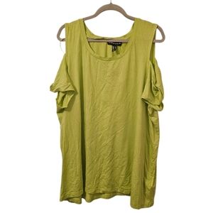 Green Love & Legend Women's Twisted Sleeves Cold Shoulder Top
